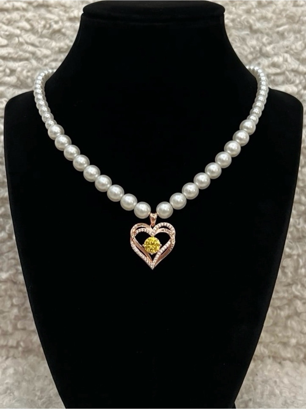 925s Rose Gold Birth Stone Pendant Love Pearl Necklace